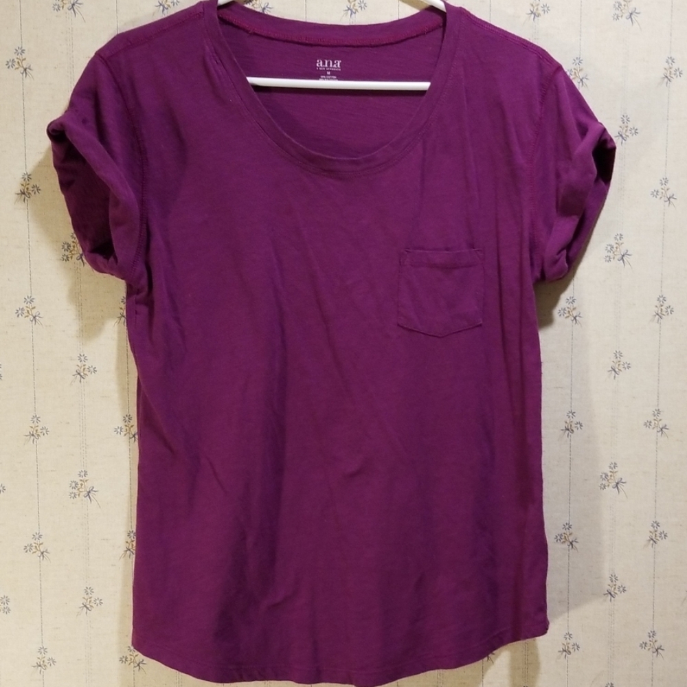 A.n.a Purple Tee with Pocket